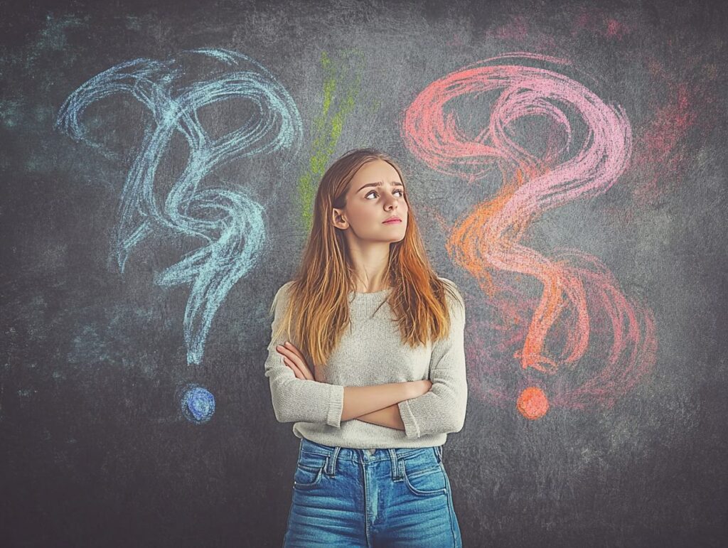 Mujer Intentando tomar una decisión